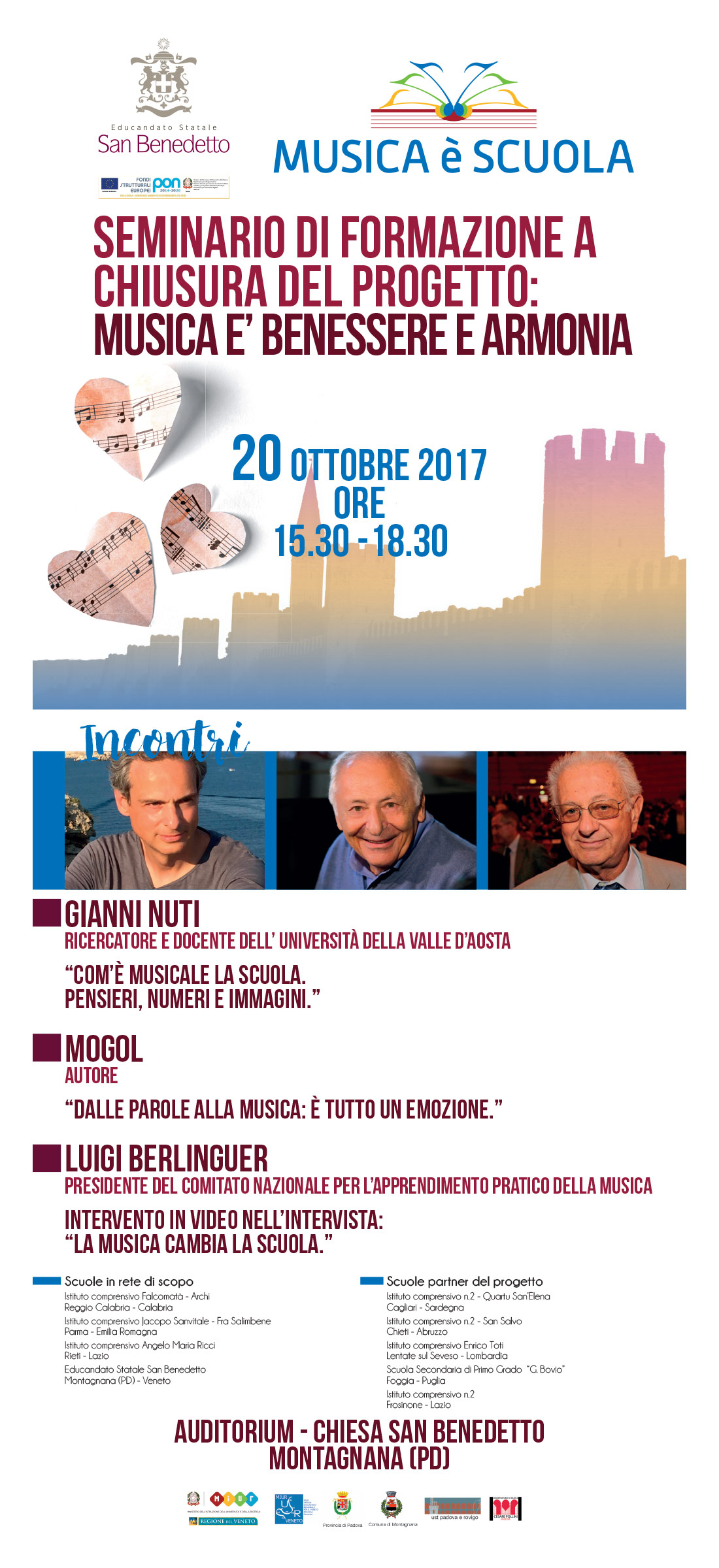 Montagnana 20/10/2017 - Seminario di formazione a chiusura del progetto 'Musica è benessere e armonia'