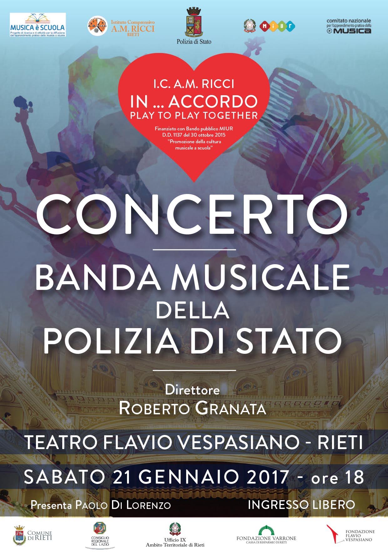 21/01/2017 Rieti - Concerto della “Banda della Polizia di Stato”